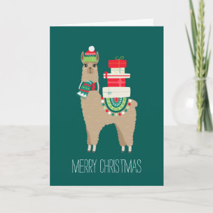 Weihnachts-Llama Custom-Foto Feiertagskarte