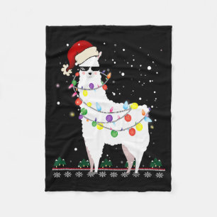 Weihnachts-Llama-Santa-Hut hässlicher Weihnachtsba Fleecedecke