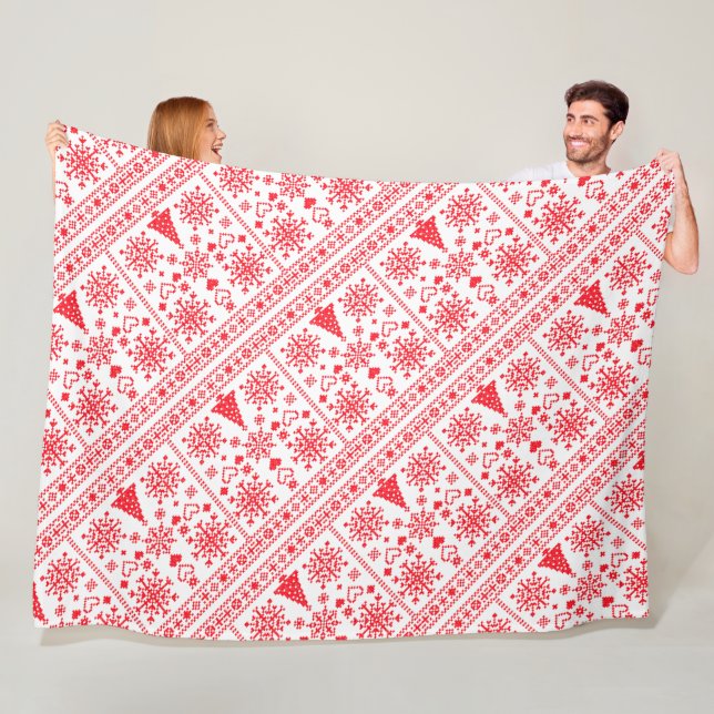 Weihnachts-Lover-Muster Sampler-Design Fleecedecke (Beispiel)