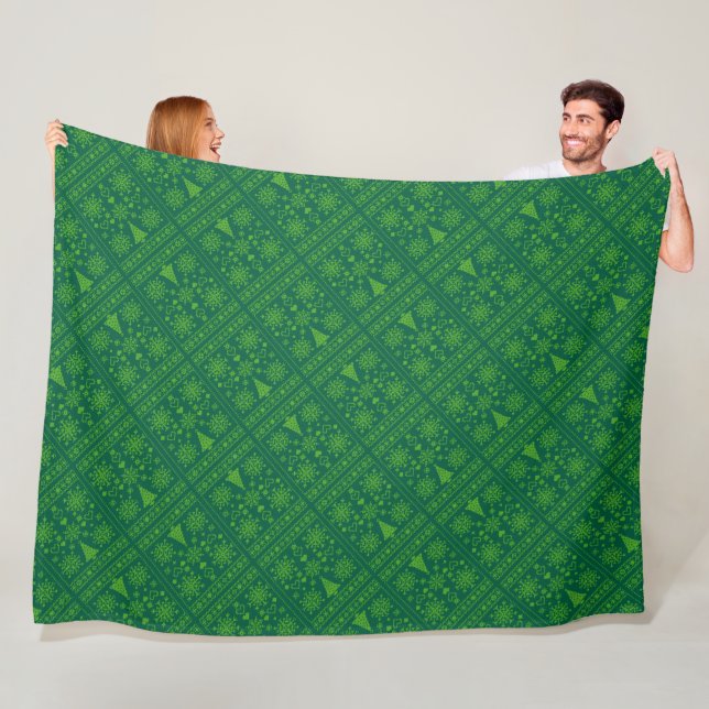 Weihnachts-Lover-Muster Sampler-Design Fleecedecke (Beispiel)