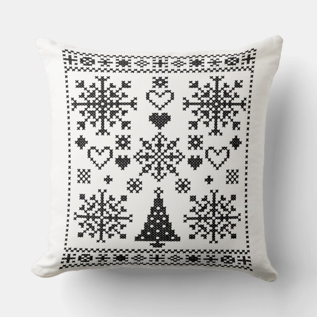 Weihnachts-Lover-Muster Sampler-Design Kissen (Vorderseite)