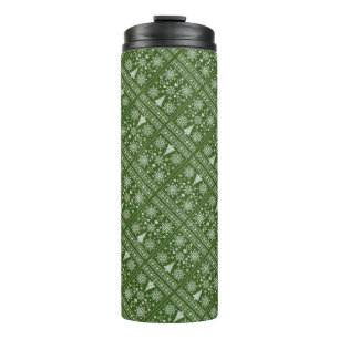 Weihnachts-Lover-Muster Sampler-Design Thermosbecher
