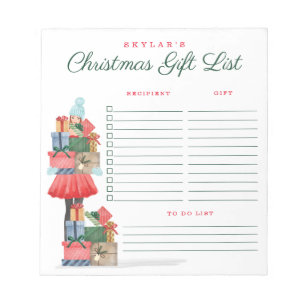Weihnachts-Lovin' Girl Weihnachten Geschenkliste Notizblock