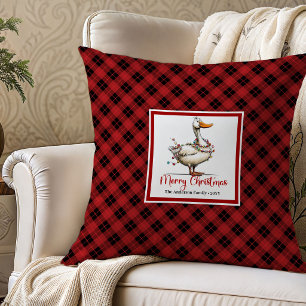 Weihnachts Lustige Gänse Whimsy Wurf Kissen Kunst