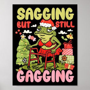 Weihnachts lustiger Frosch Meme Christmas schlaff Poster