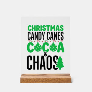 Weihnachts-Lutscher-Kakao-Chaos-Design Acrylschild