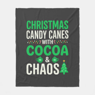 Weihnachts-Lutscher-Kakao-Chaos-Feiertag Fleecedecke