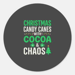 Weihnachts-Lutscher-Kakao-Chaos-Feiertag Runder Aufkleber