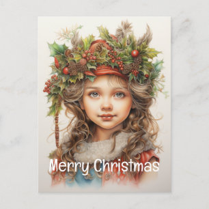 Weihnachts Mädchen Custom 18 von 25 Feiertagspostkarte