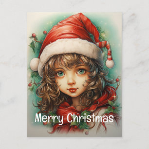 Weihnachts Mädchen Custom 1 von 25 Feiertagspostkarte