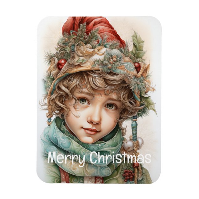 Weihnachts Mädchen Custom 21 von 25 Magnet (Vertikal)