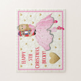 Weihnachts-Mädchen Puzzle Pink Ballerina Personali