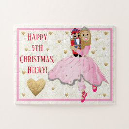 Weihnachts-Mädchen Puzzle Pink Ballerina Personali