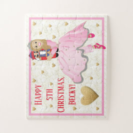 Weihnachts-Mädchen Puzzle Pink Ballerina Personali