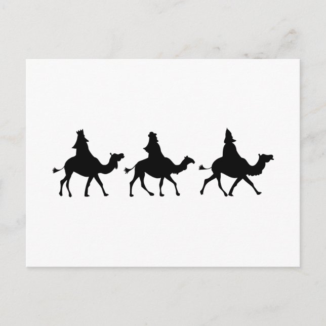 Weihnachts-Magi-Silhouette Feiertagspostkarte (Vorderseite)