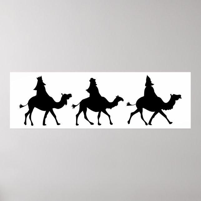 Weihnachts-Magi-Silhouette Poster (Vorne)