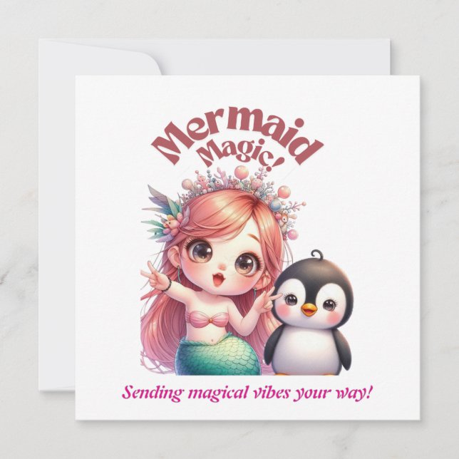 Weihnachts Magic Card mit Pinguin Spaß (Vorderseite)