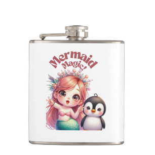 Weihnachts Magic Card mit Pinguin Spaß Flachmann