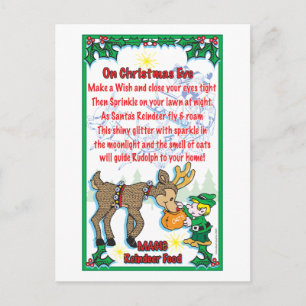 Weihnachts-magisches Rentierfutter Feiertagspostkarte