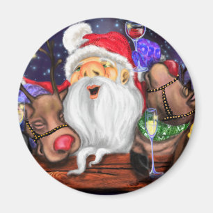 Weihnachts-Magnet-Geschenk Weihnachtsmann und Rein Magnet
