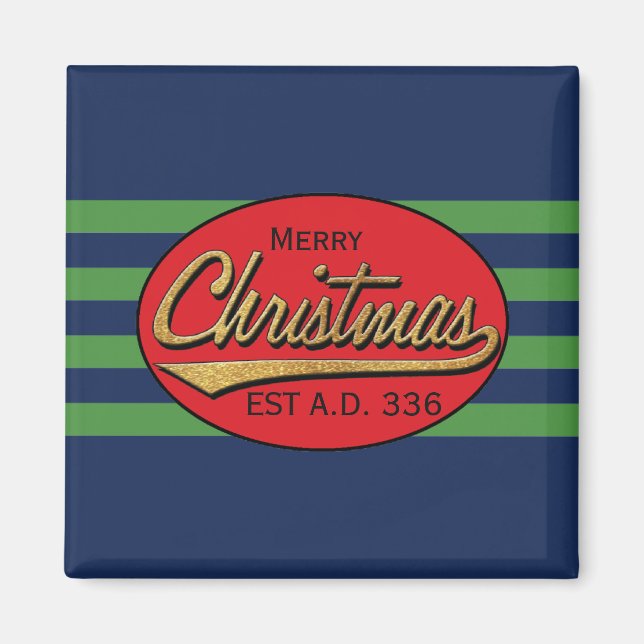 Weihnachts-Magnet-Platz WeihnachtsRetro Magnet (Vorne)