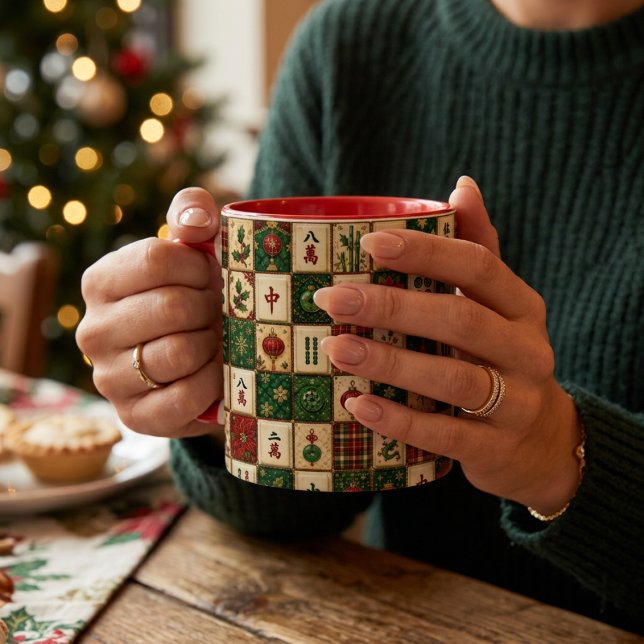 Weihnachts-Mahjong-Kachel Tasse (Von Creator hochgeladen)