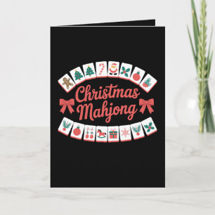 Weihnachts-Mahjong-Kacheln Schleifen Xmas Urlaubsz Karte