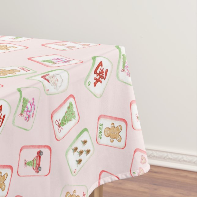Weihnachts-Mahjong-Kacheln Tischdecke (Beispiel)