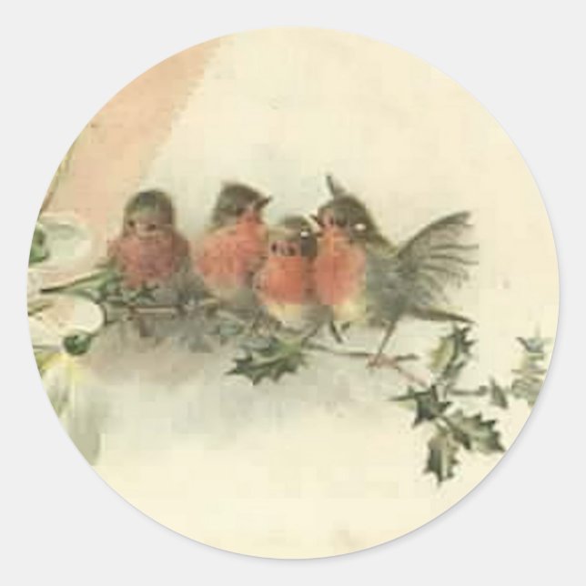 Weihnachts-Mailaufkleber Runder Aufkleber (Vorderseite)