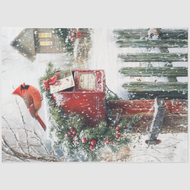 Weihnachts-Mailbox Seidenpapier (Vorderseite)