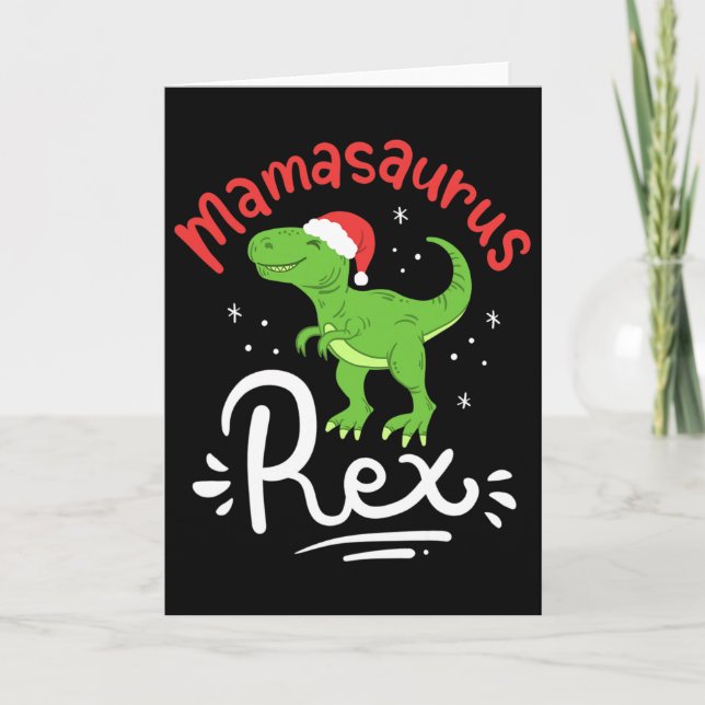 Weihnachts-Mama-Saurus-Rex-Dinosaurier-Mutter-Xmas Karte (Vorderseite)