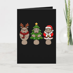 Weihnachts-Manati-Trio-Santa-Rentier-Baum-Xmas Karte