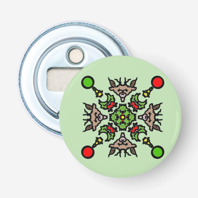 Weihnachts-Mandala-Muster Flaschenöffner (Vorderseite)