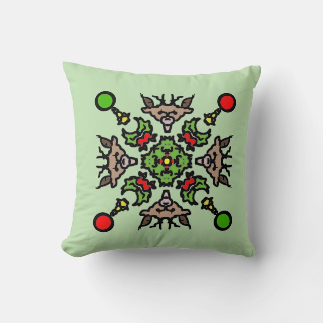 Weihnachts-Mandala-Muster Kissen (Vorderseite)