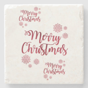 Weihnachts-Marble-Stone-Untersetzer, Frohe Weihnac Steinuntersetzer