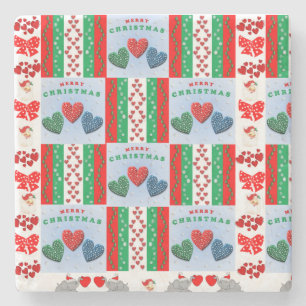 Weihnachts-Marble-Stone-Untersetzer, Frohe Weihnac Steinuntersetzer