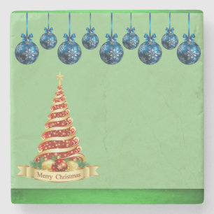 Weihnachts-Marble-Stone-Untersetzer, Frohe Weihnac Steinuntersetzer