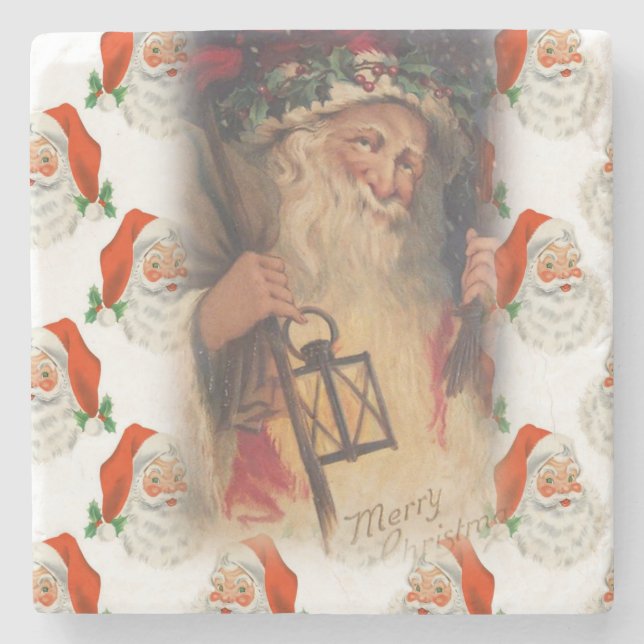 Weihnachts-Marble-Stone-Untersetzer, Frohe Weihnac Steinuntersetzer (Vorderseite)
