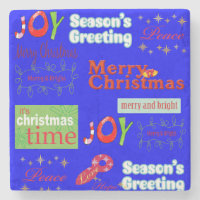 Weihnachts-Marble-Stone-Untersetzer, Joy Peace