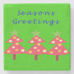 Weihnachts-Marble-Stone-Untersetzer, Weihnachtsgrü Steinuntersetzer