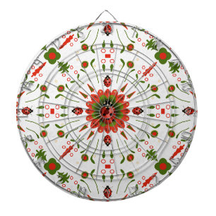 Weihnachts-Marienkäfer Rot Weiß Grün Dartscheibe