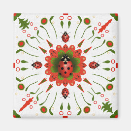 Weihnachts-Marienkäfer Rot Weiß Grün Magnet