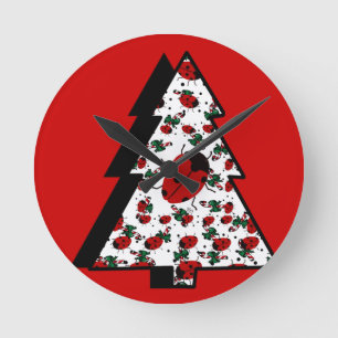 WEIHNACHTS-MARIENKÄFER RUNDE WANDUHR