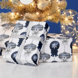 Weihnachts-Marine-Schleifen-Samt-Muster Geschenkpapier