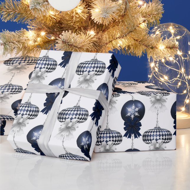 Weihnachts-Marine-Schleifen-Samt-Muster Geschenkpapier (Feiertage)