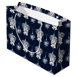 Weihnachts-Marine-Schmetterling-Samt-Muster Große Geschenktüte