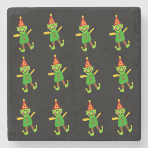 Weihnachts-Marmorstein-Untersetzer, Elf Steinuntersetzer