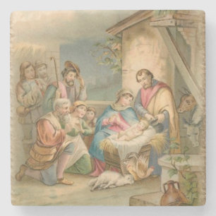 Weihnachts-Marmorstein-Untersetzer, Jesus Christus Steinuntersetzer