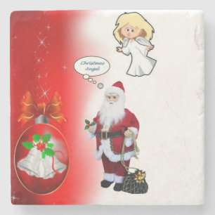 Weihnachts-Marmorstein-Untersetzer, Santa Steinuntersetzer
