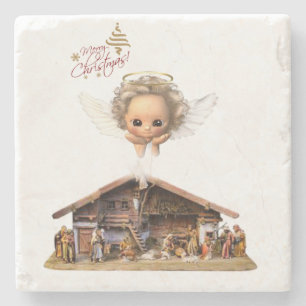 Weihnachts-Marmorstein-Untersetzer, Weihnachtsgel Steinuntersetzer